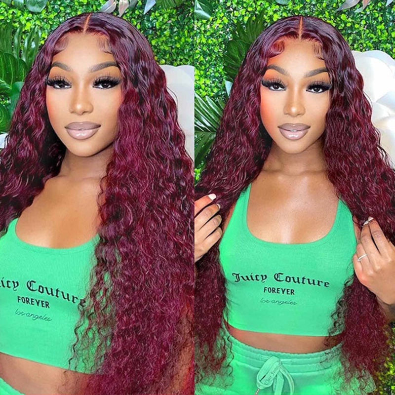 1B 99J Ombre Wig 13×4 HD Lace Frontal Wigs Pre Plucked Real Human Hair Wigs With Baby Hair