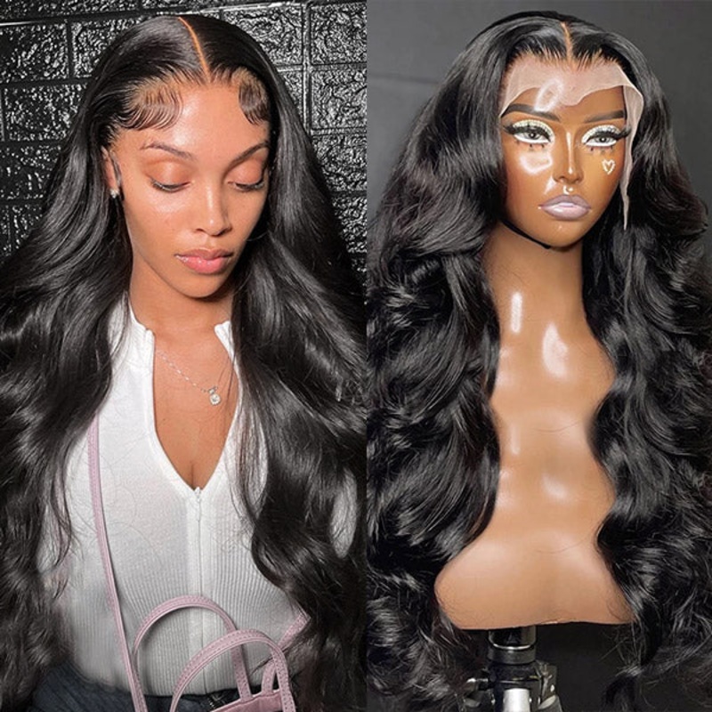 Body Wave 13×4 Lace Frontal Wig Hand Tied Human Hair Lace Wig 220% Density
