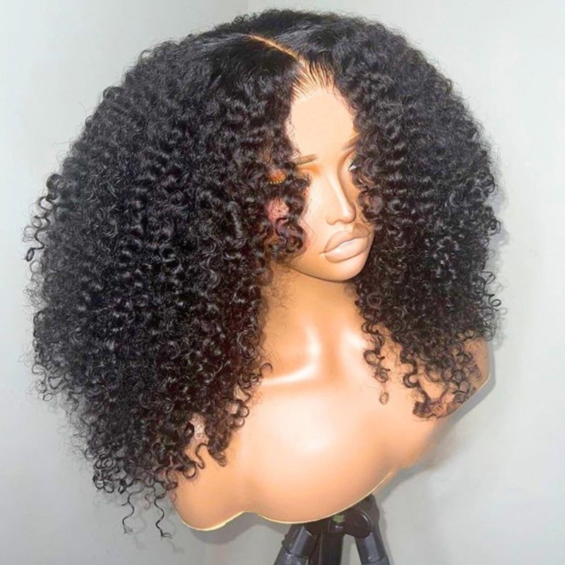 Layered Cut Curly Ready Go Glueless Wigs Pre Bleached Wig Parting Max 8X5 Pre Cut HD Lace 250% Density
