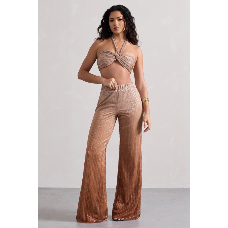 Connection | Gold Metallic Ombre Trousers