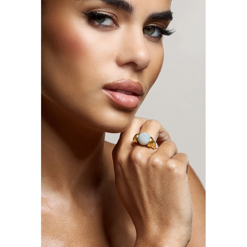 Sabri | Marble Statement Gold Ring