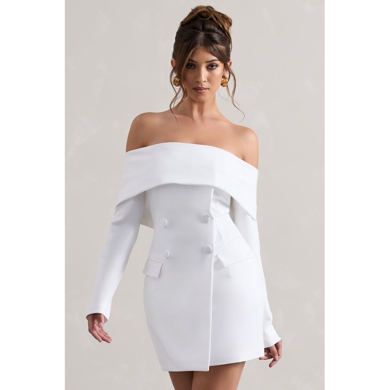 Tara | White Bardot Tailored Blazer Dress