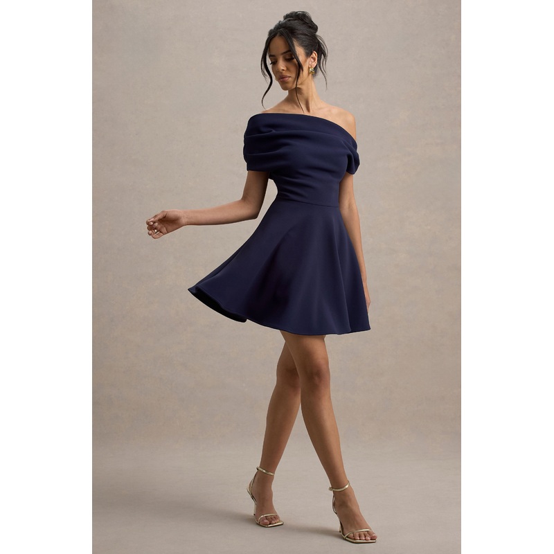 Agnes | Navy One-Shoulder Mini Dress