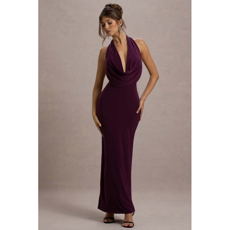 Edessa | Port Plunge-Neck Maxi Dress