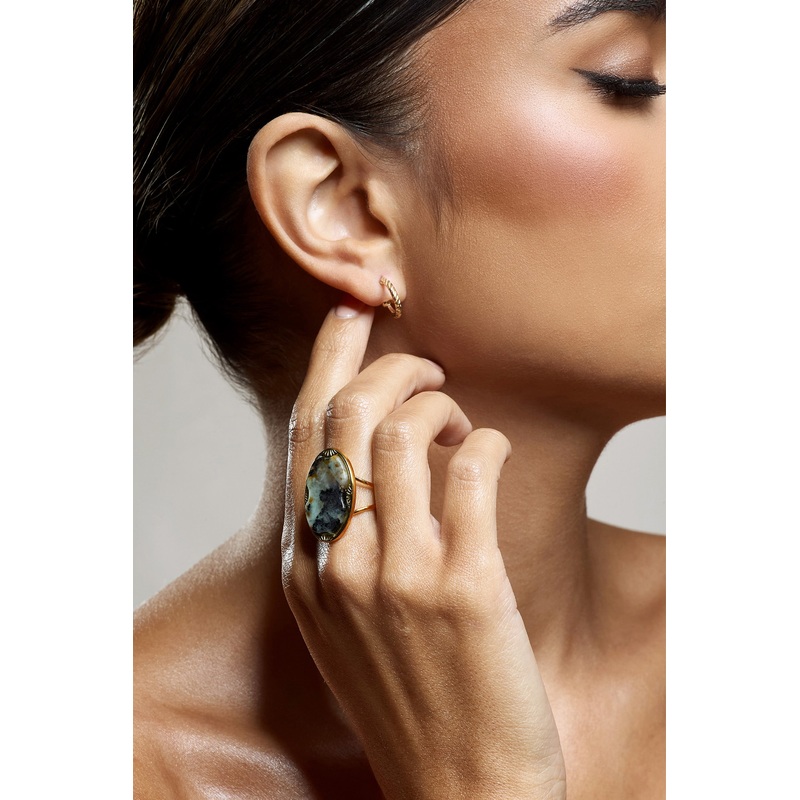 Ingrid | Gold Adjustable Pendant Ring