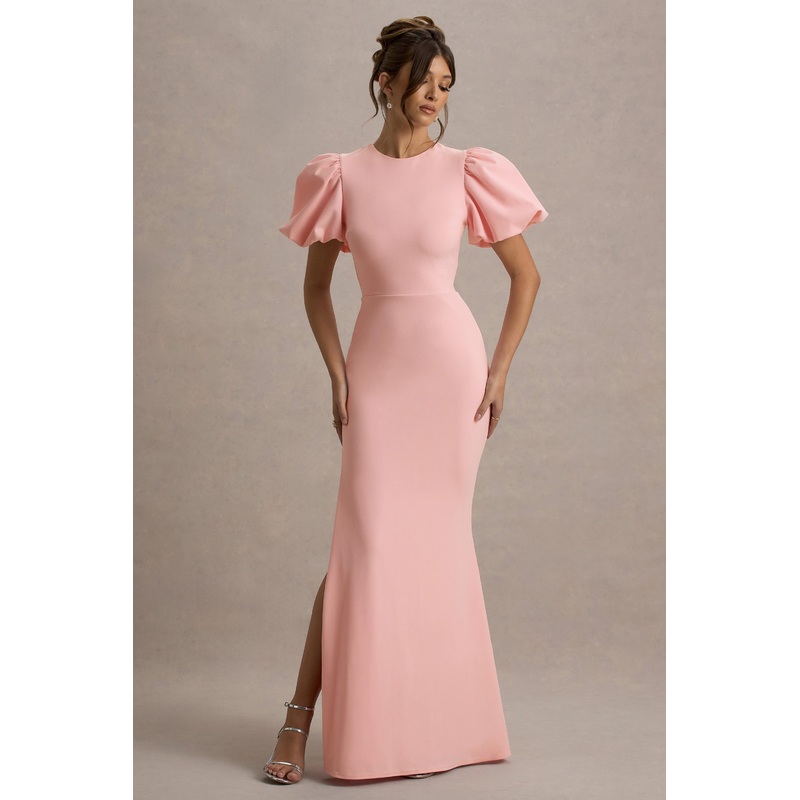 Love Letters | Pink Puff-Sleeve Maxi Dress