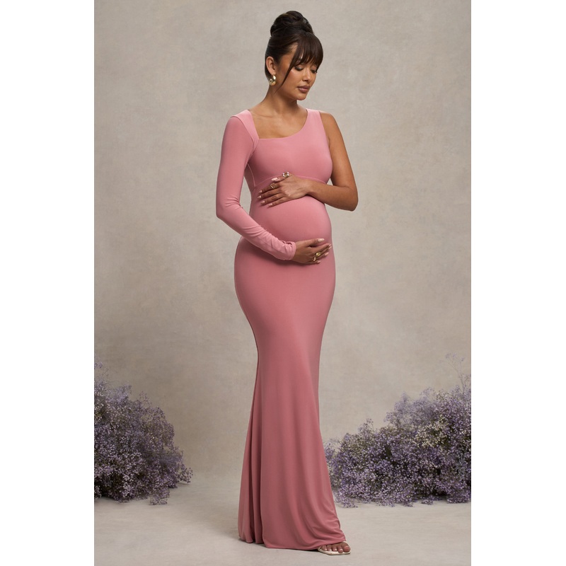Oh Baby | Blush Maternity One Shoulder Bodycon Maxi Dress