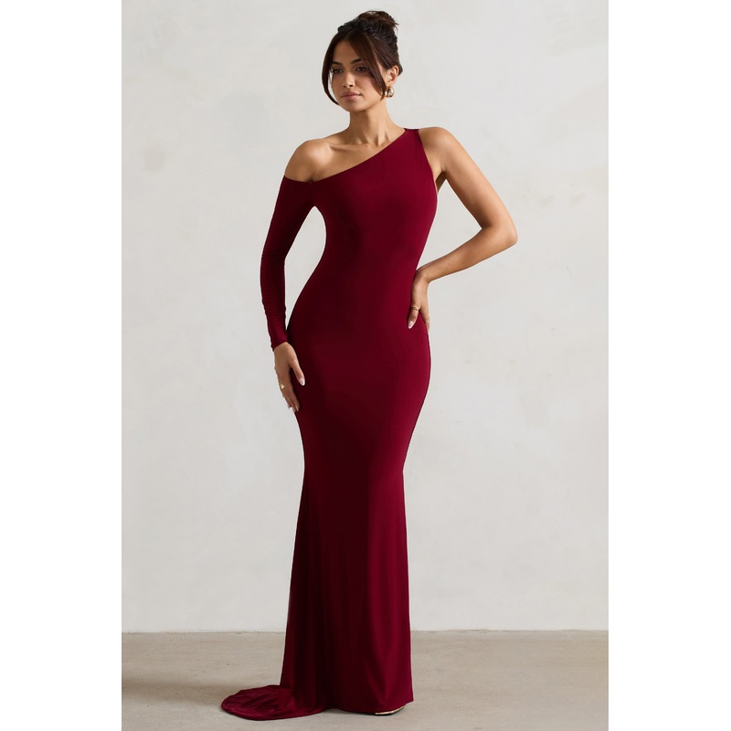 Contradiction | Port One-Sleeve Asymmetric Maxi Dress