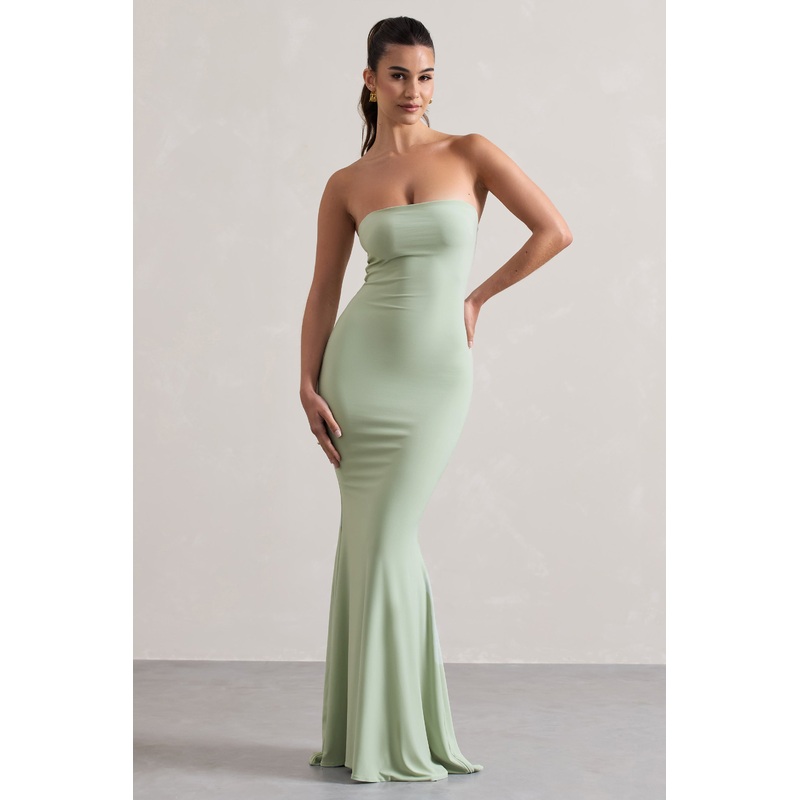 Ceremony | Pale Green Bandeau Maxi Dress