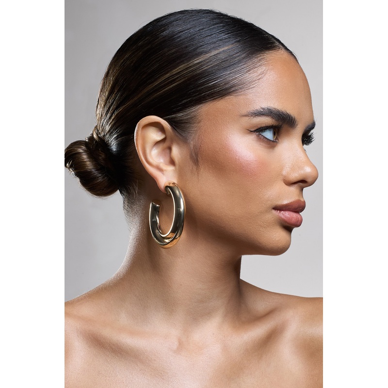 Ennis | Gold Chunky Hoop Earrings