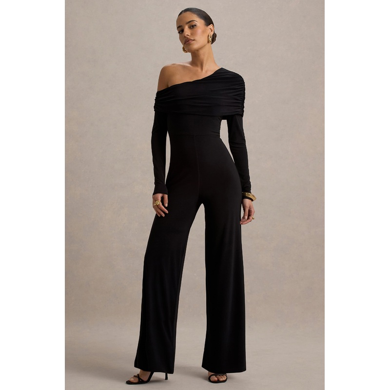 Gracious | Black Jumpsuit With Asymmetric Neckline