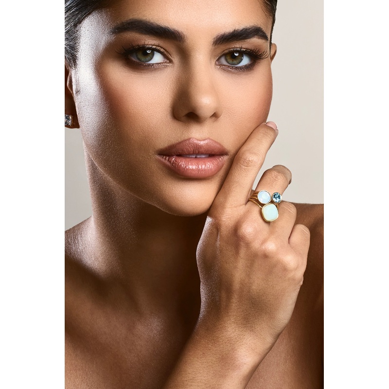 Starla | Gold & Blue Adjustable Cluster Ring