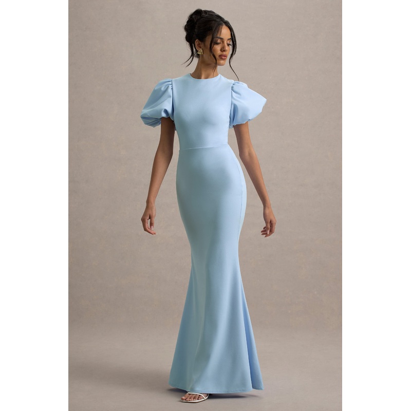 Love Letters | Powder Blue Puff-Sleeve Maxi Dress