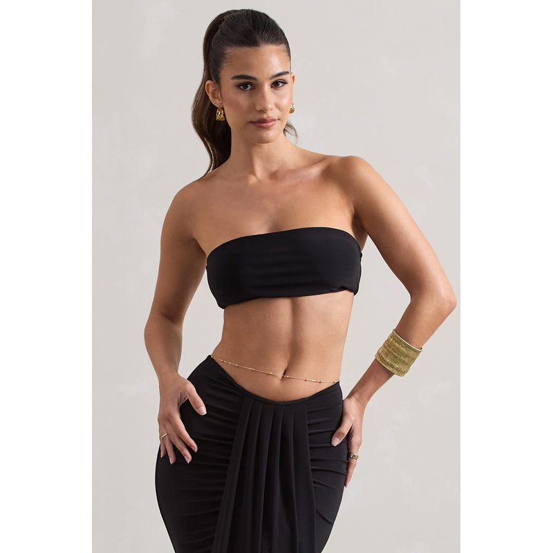 Vada | Black Bandeau Crop Top