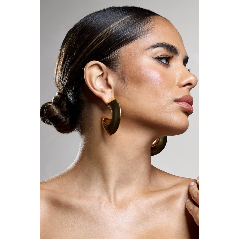 Maple | Gold Chunky Hoop Earrings