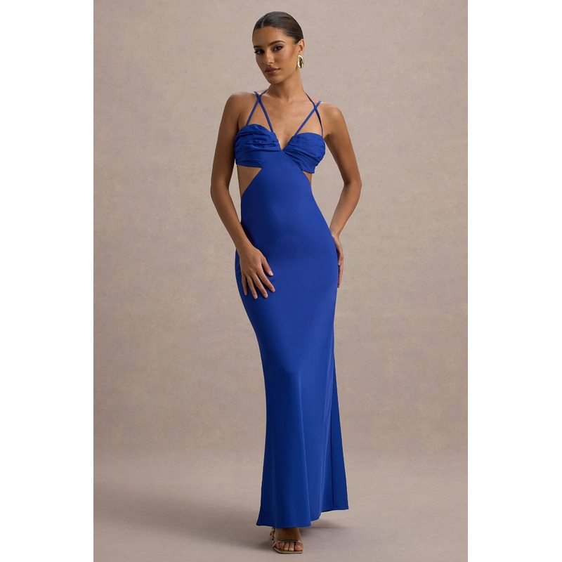Leandra | Blue Strappy Cut-Out Maxi Dress