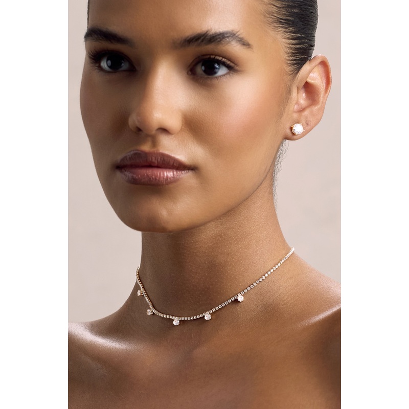 Glittering | Gold Diamante Necklace