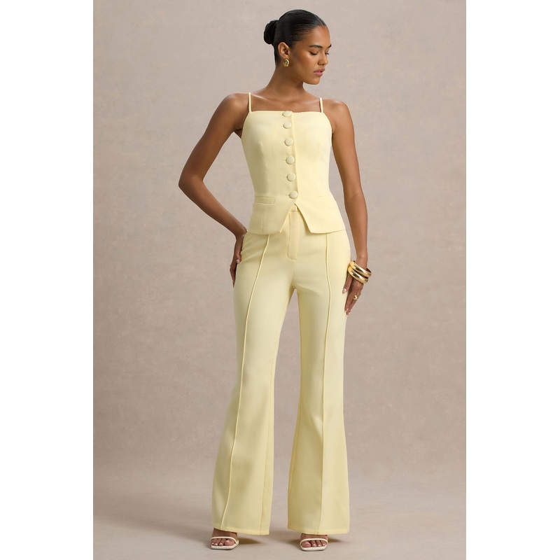 Jada | Lemon Tailored Flared-Leg Trousers