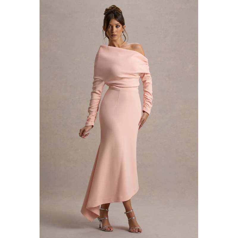 Lou | Pink One-Shoulder Asymmetric Maxi Dress