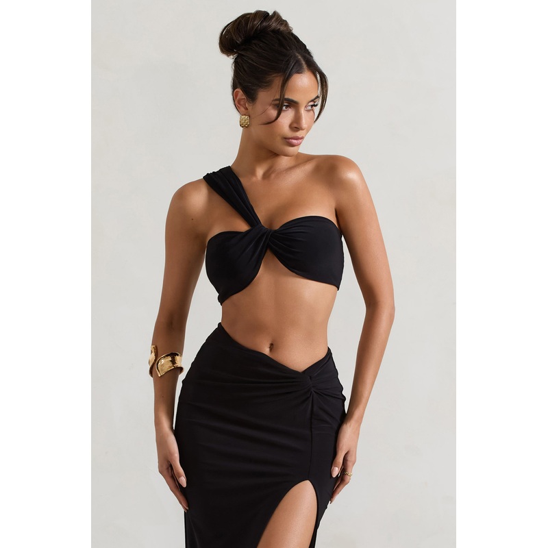 Open Heart | Black Knot One Shoulder Bralette