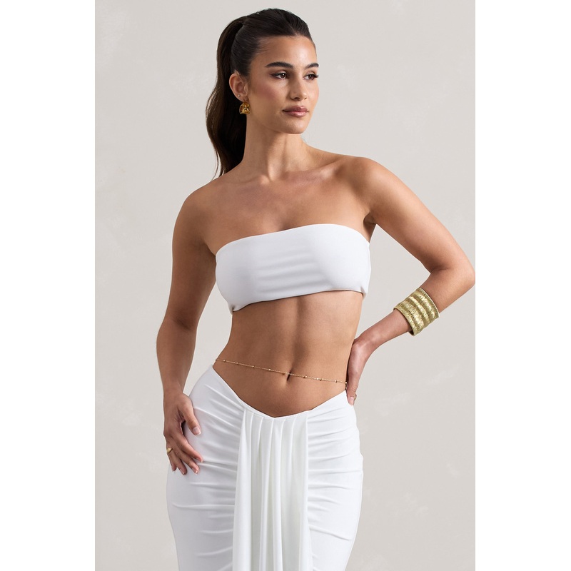 Vada | White Bandeau Crop Top