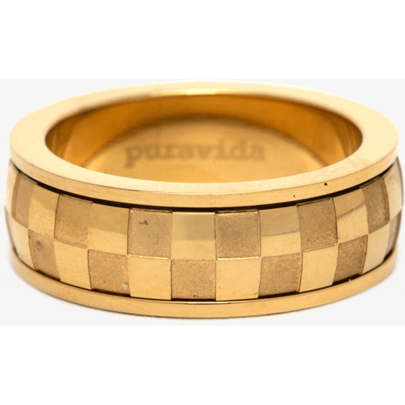 Gold Check Fidget Ring