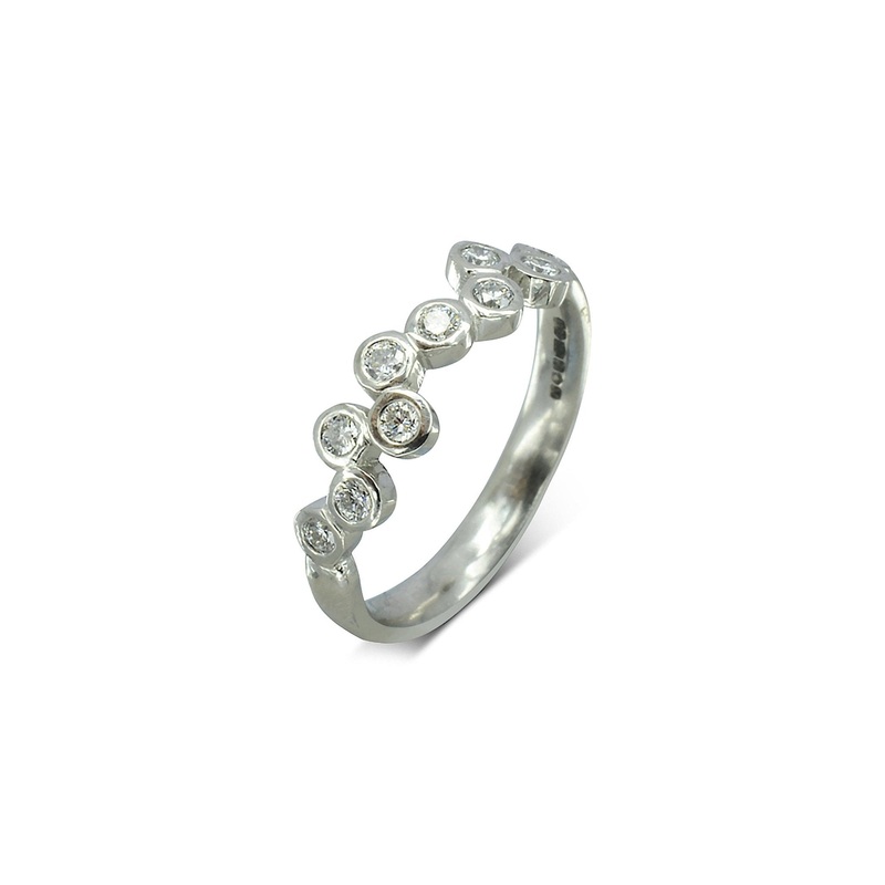 Bubbles Offset Diamond Ring