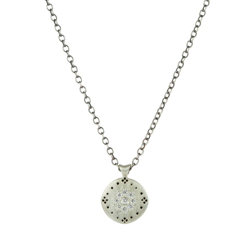 Cluster Pendant Necklace with Diamonds