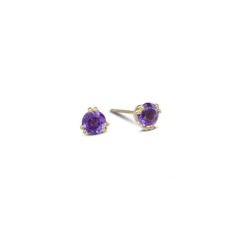 Double Claw Amethyst Stud Earrings
