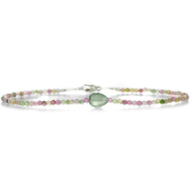Multicolored and Green Tourmaline Beaded Bracelet