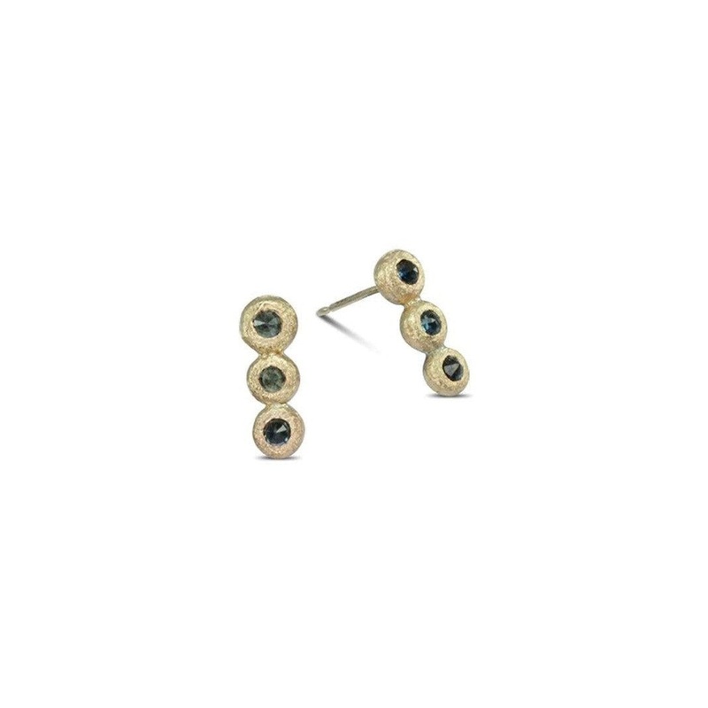 Nugget Triple Reverse Set 9ct Gold Stud Earrings