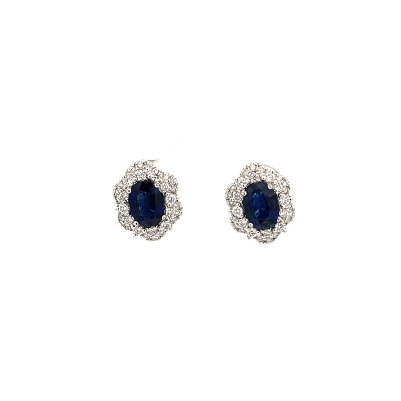 Oval Sapphire Stud Earrings
