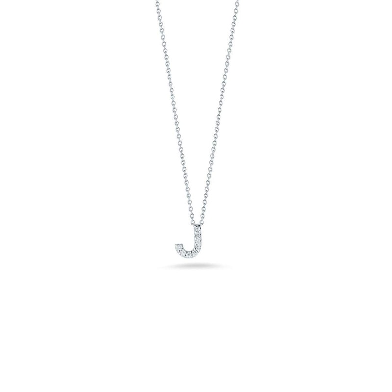 Roberto Coin Tiny Treasure Love Letter “J” Diamond Necklace