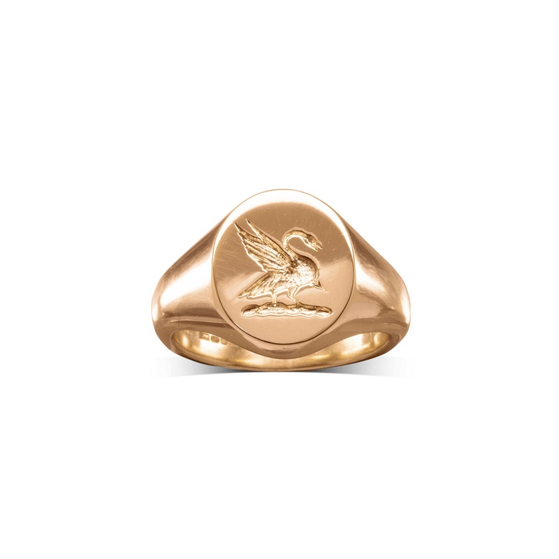 Rose Gold Signet Ring with Family Crest