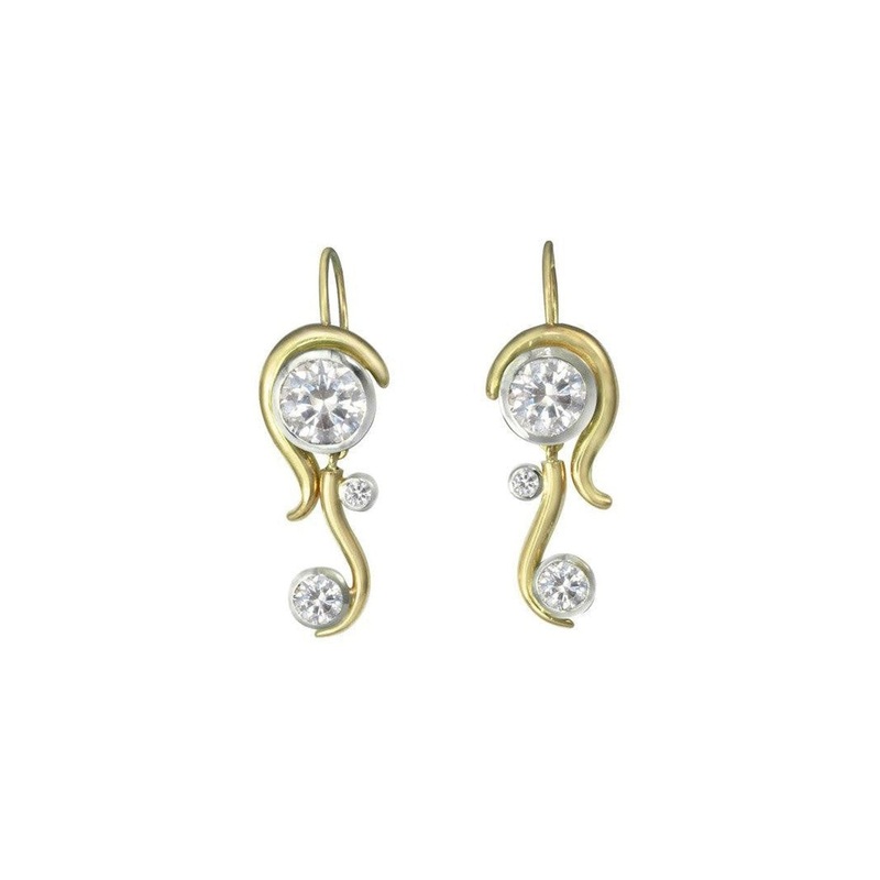 Water Earrings in Gold, Platinum and Diamond