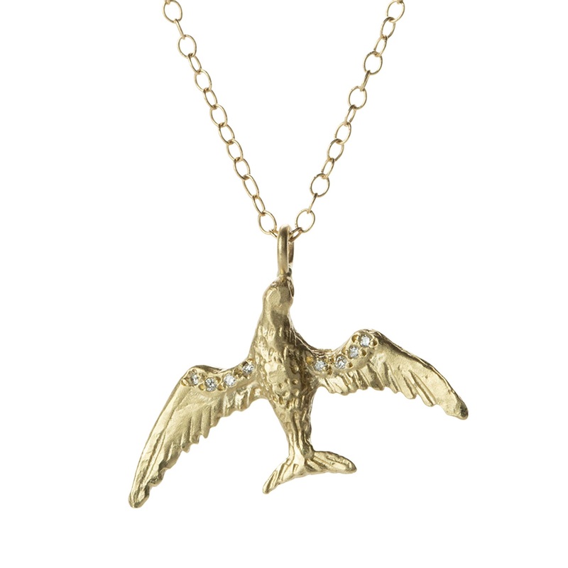 14k Flying Bird Necklace
