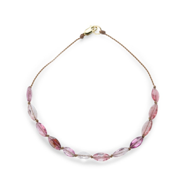 Faceted Pink Tourmaline Beaded Bracelet