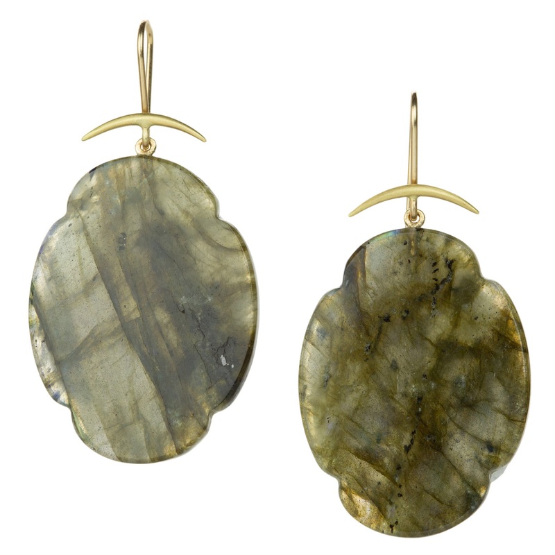 Labradorite Scallop Drop Earrings