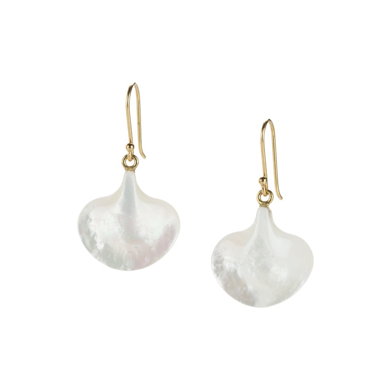 Mother of Pearl Ginkgo Leaf Earrings