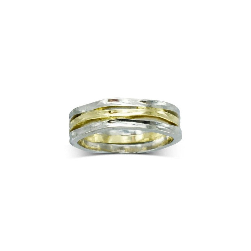 Side Hammered Three Strand Ring