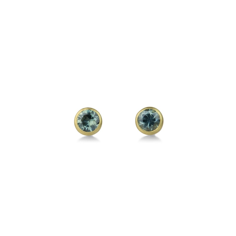 Teeny Green Montana Sapphire Studs