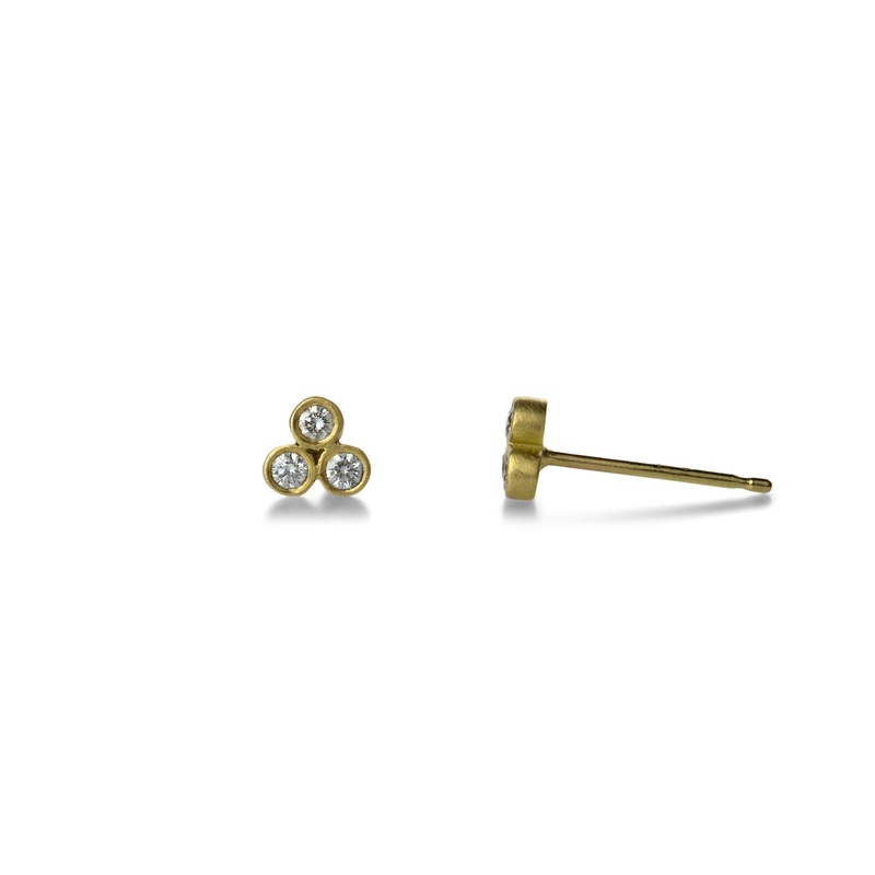 Triple Teeny Studs with Diamonds