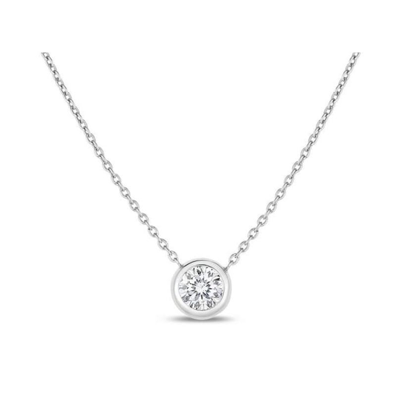 18kt Gold Roberto Coin Diamond Solitaire Necklace