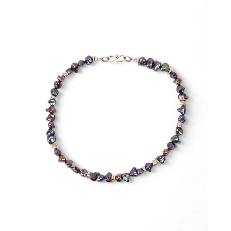 Black Keshi Pearl Necklace