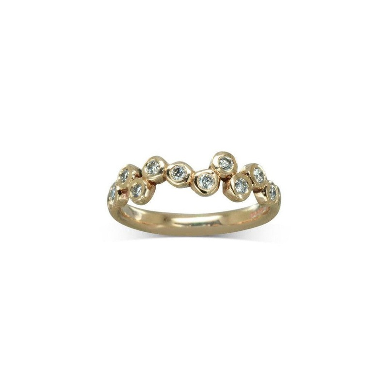 Bubbles Offset 9ct Rose Gold Diamond Ring