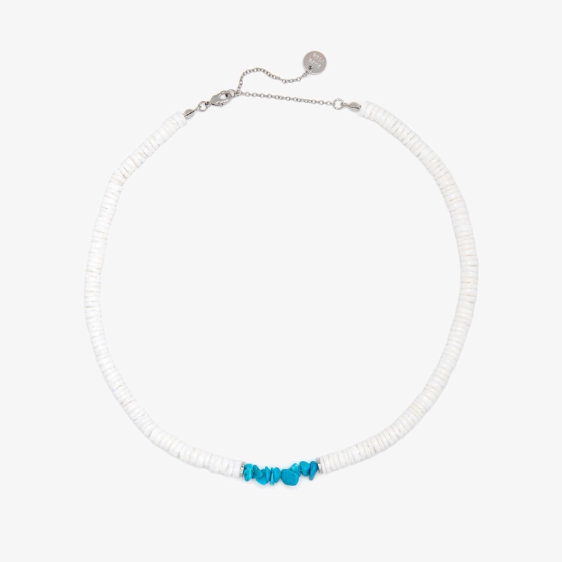 Puka Shell & Turquoise Chip Choker