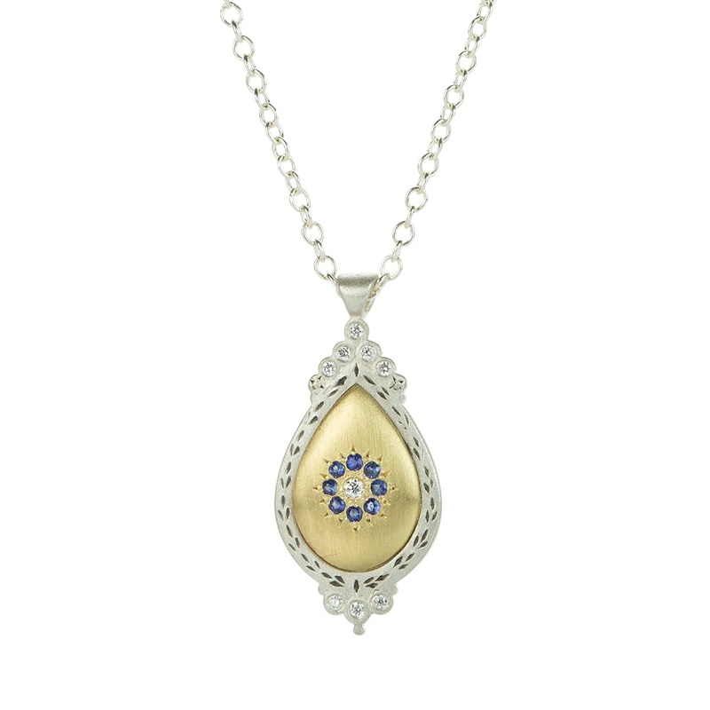Sapphire Drop Pendant Necklace