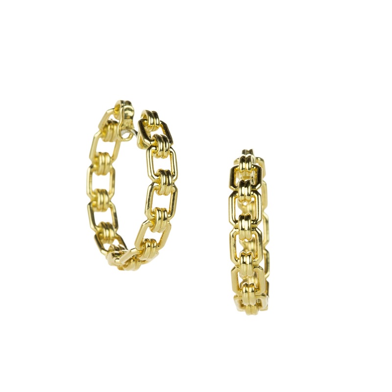 Square Chain Hoop Earrings