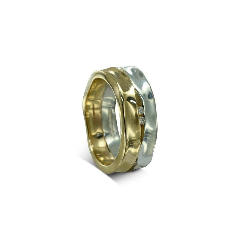 Trap Wide Two Colour Gold Diamond Eternity Ring