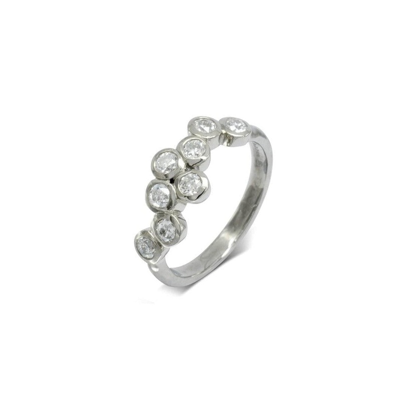 Water Bubbles Offset Diamond Ring (Large)